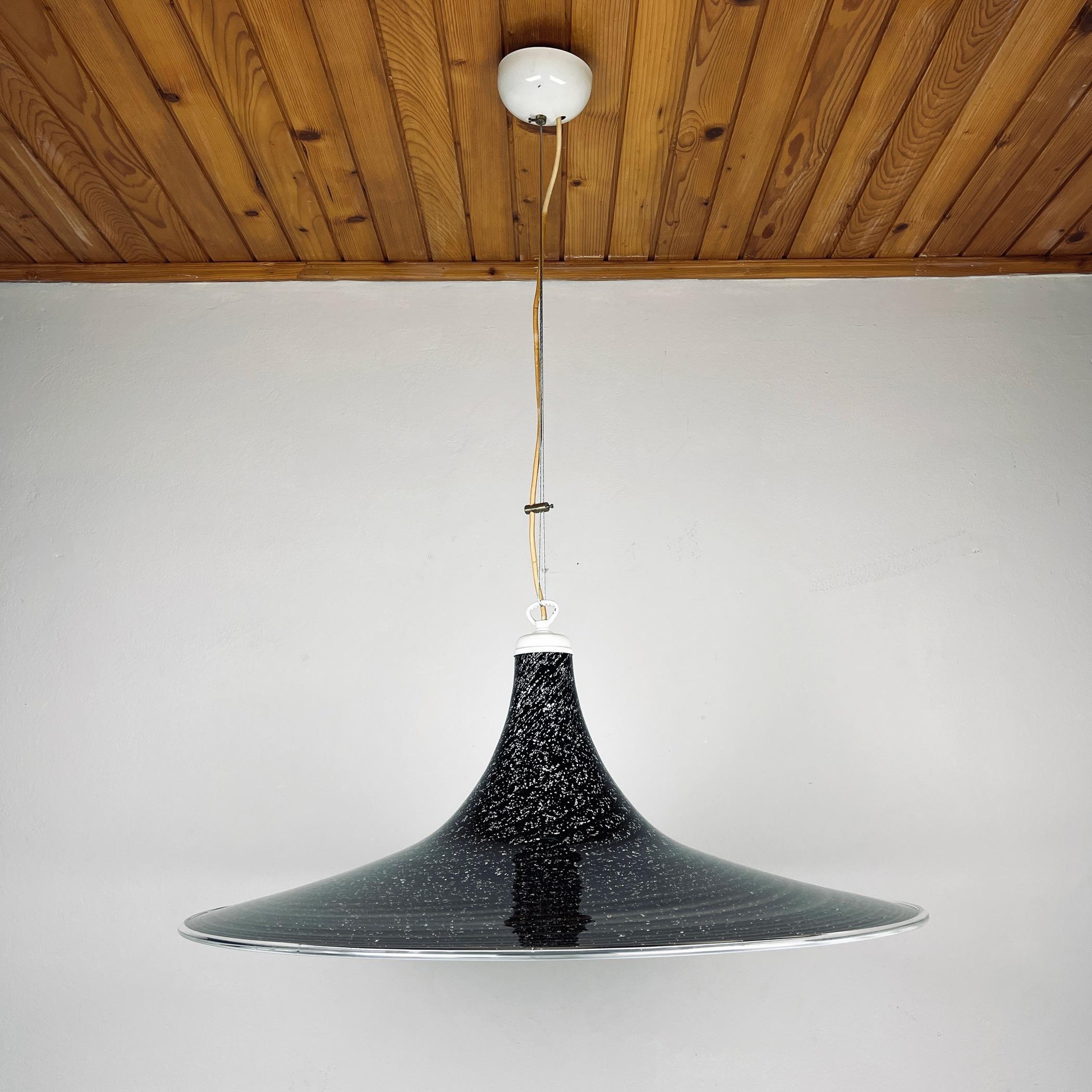 Black Murano Pendant Lamp, Italy, 1970s 2