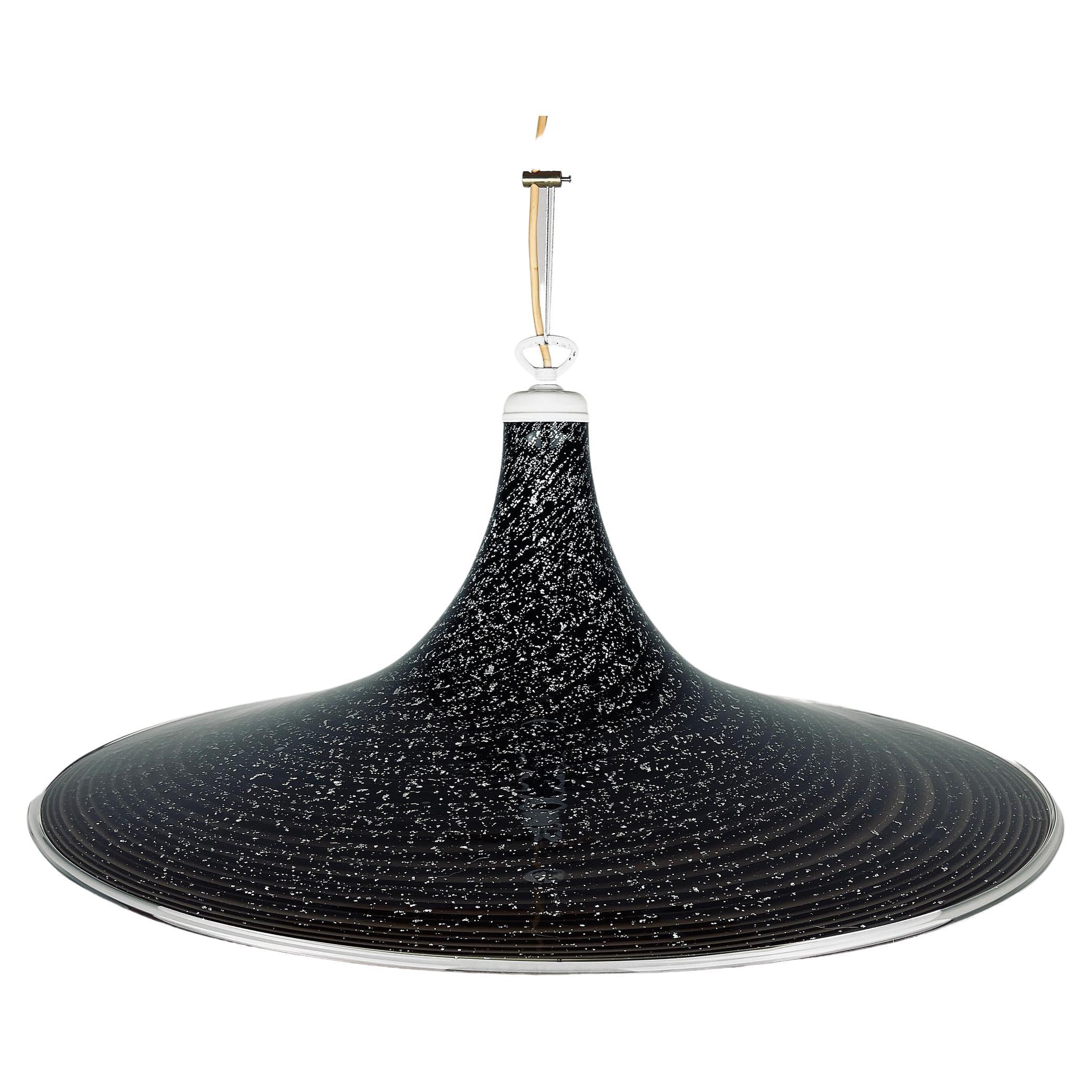 Black Murano Pendant Lamp, Italy, 1970s
