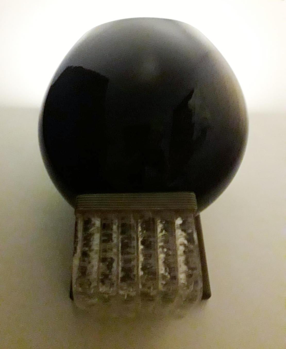 Murano Glass Black Murano Uplight Sconce by Barovier e Toso For Sale