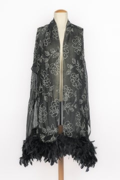Black muslin stole 1950s