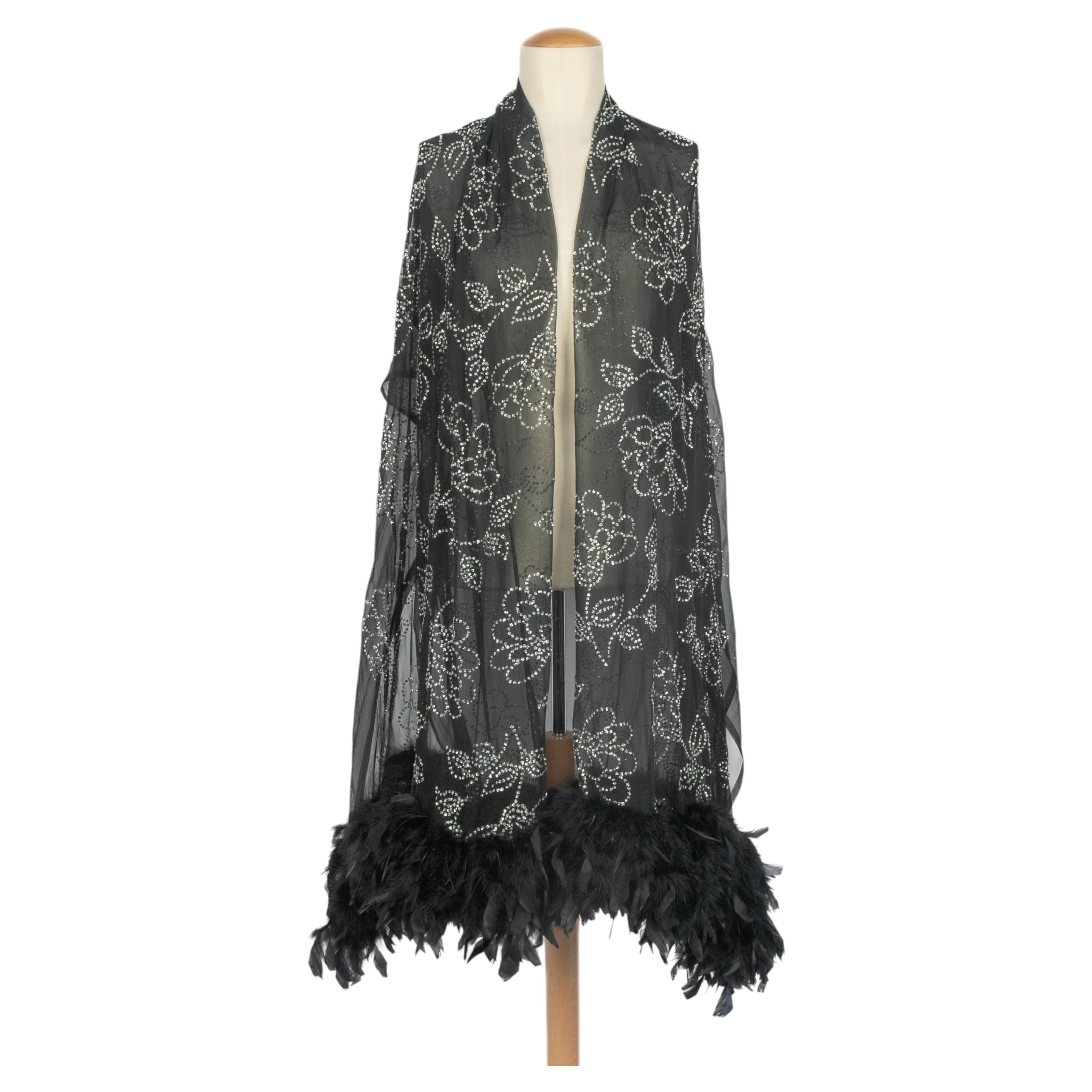 Black muslin stole 1950s
