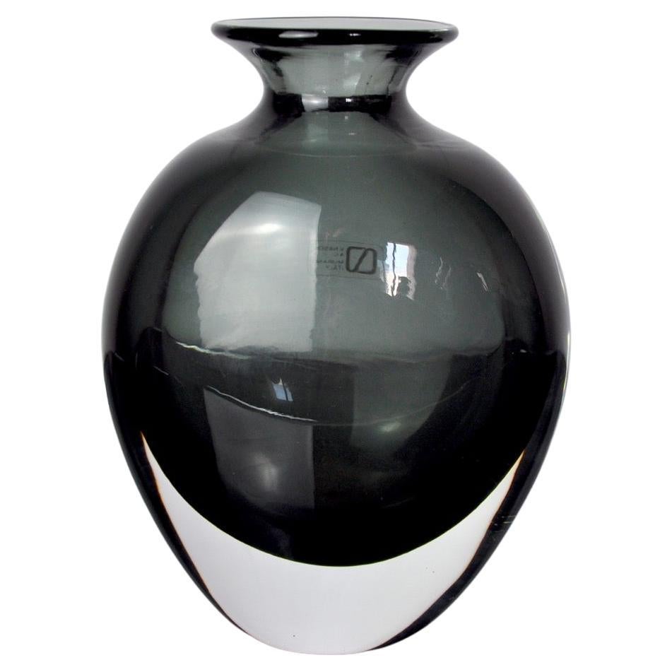 Black Nason Vase by Vincenzo and Carlo Nason in Murano Glass, Italy, 1960