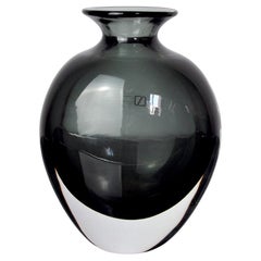 Vase noir de Carlo Nason par Vincenzo et Carlo Nason en verre de Murano, Italie, 1960