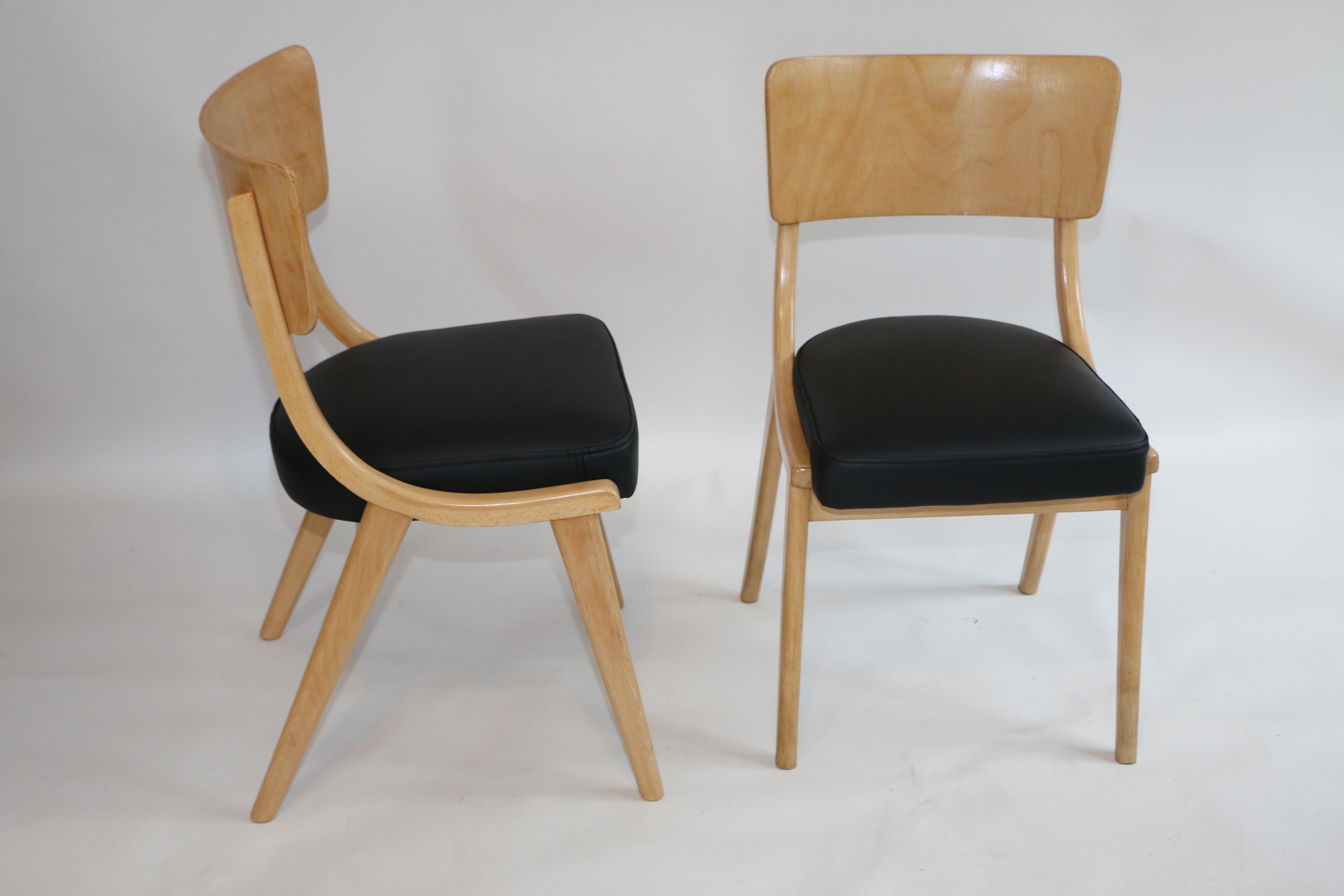 Mid-Century Modern Black Natural Leather Chairs from 1980s like Jumper For Sale