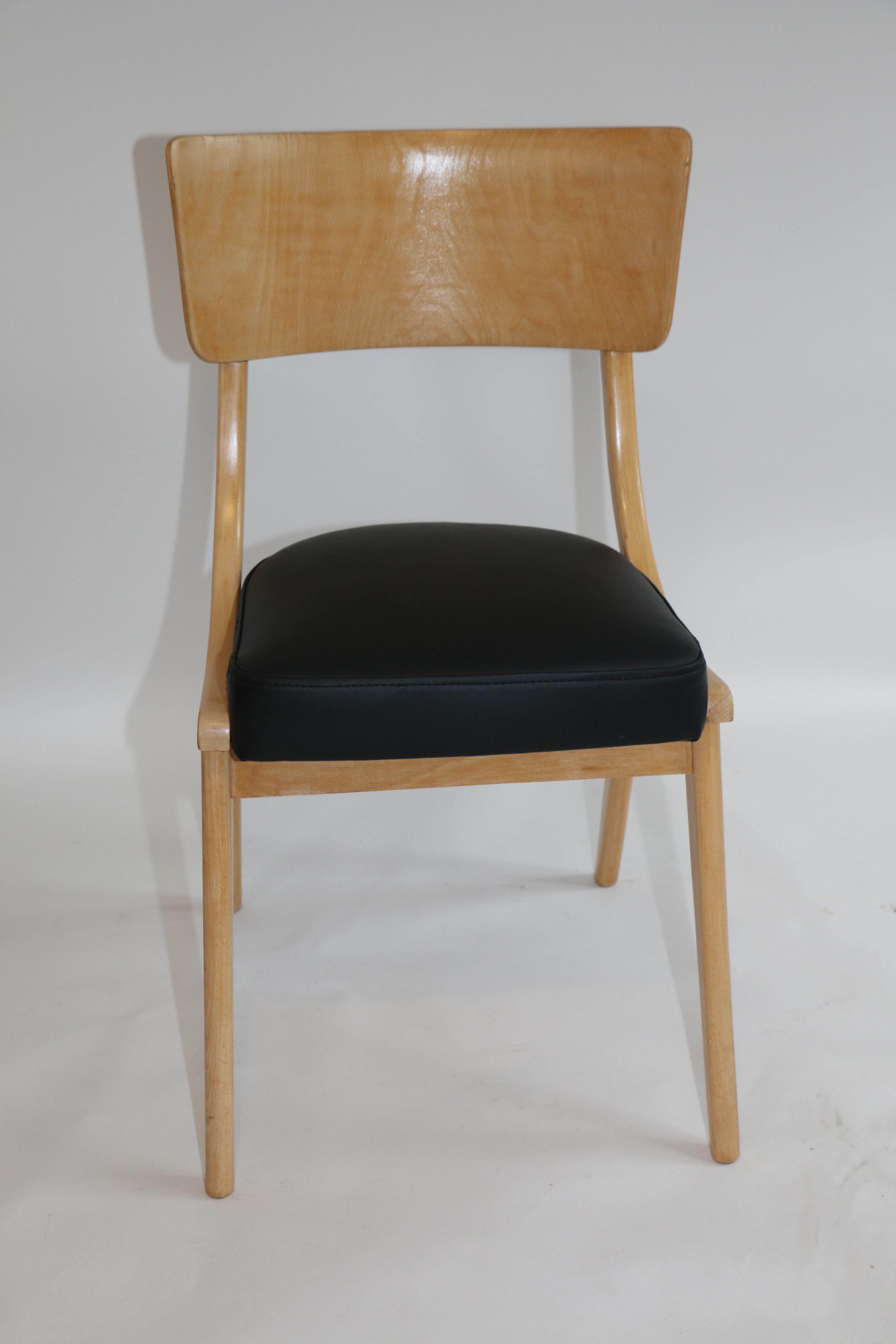 Black Natural Leather Chairs from 1980s like Jumper For Sale 1