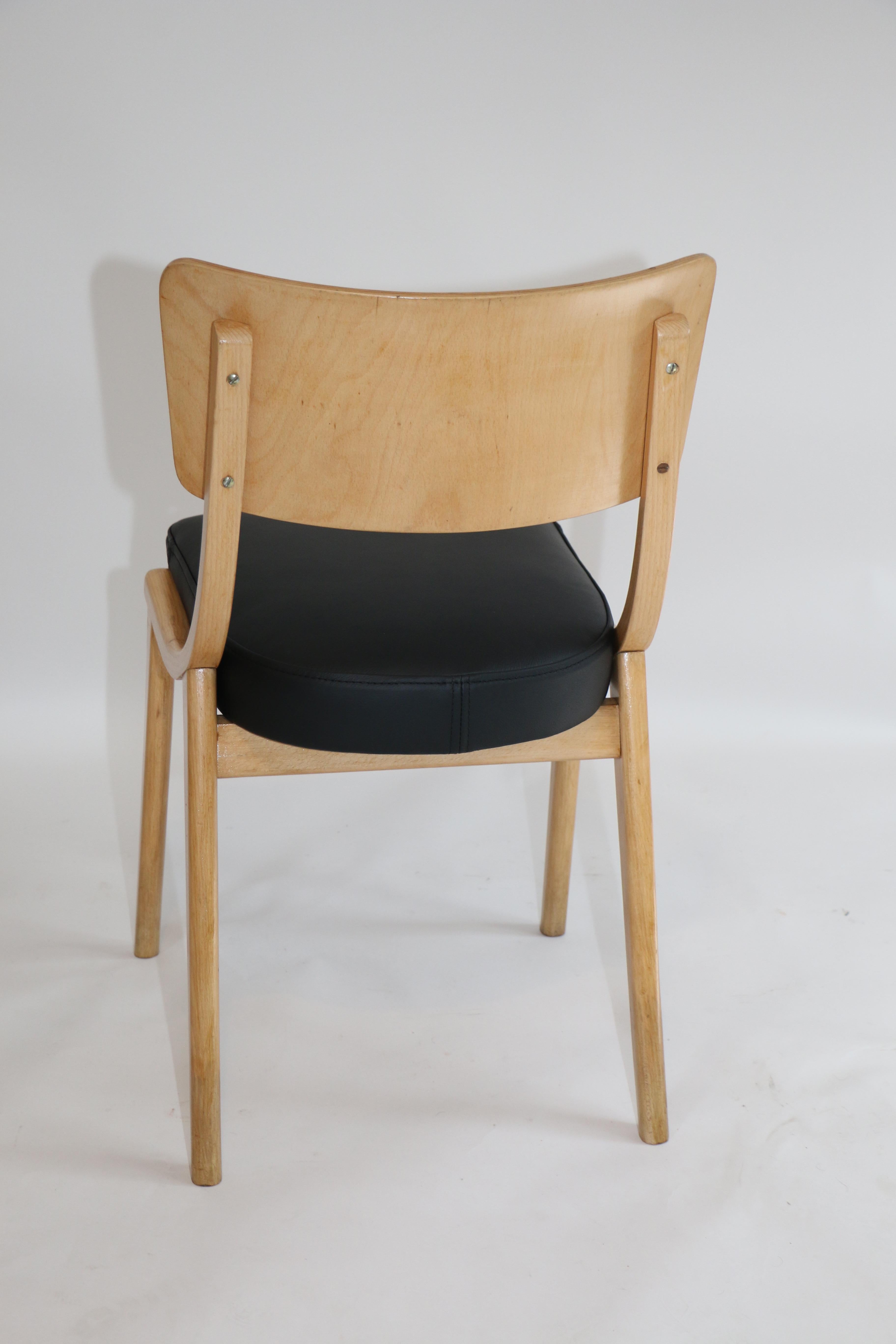 Black Natural Leather Chairs from 1980s like Jumper For Sale 2