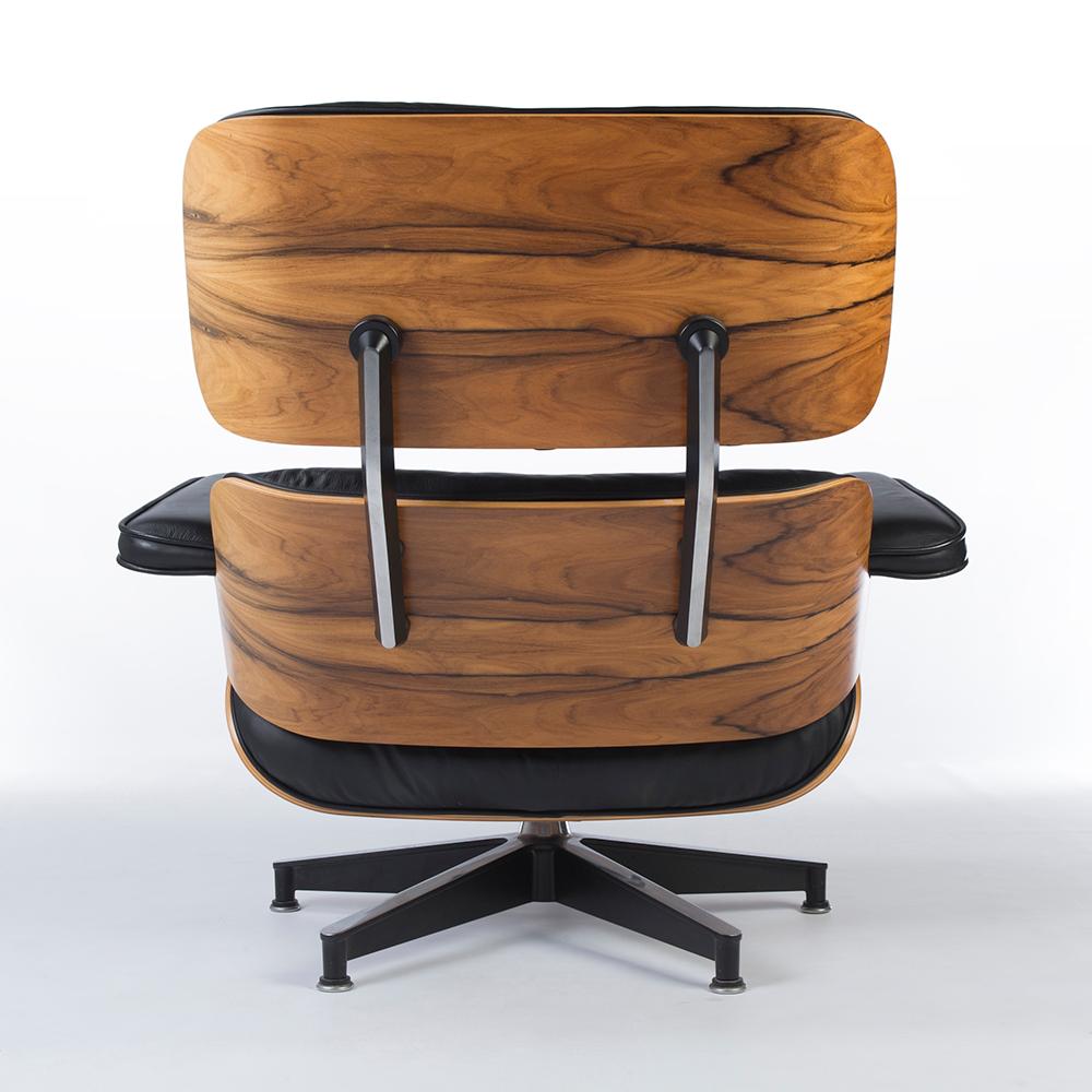 American Black & Natural Santos Herman Miller Eames Lounge Chair & Ottoman For Sale