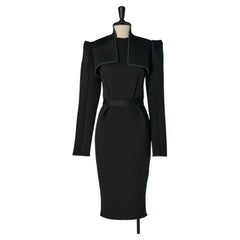 Black neoprène boléro jacket and dress ensemble ALEXANDRE VAUTHIER