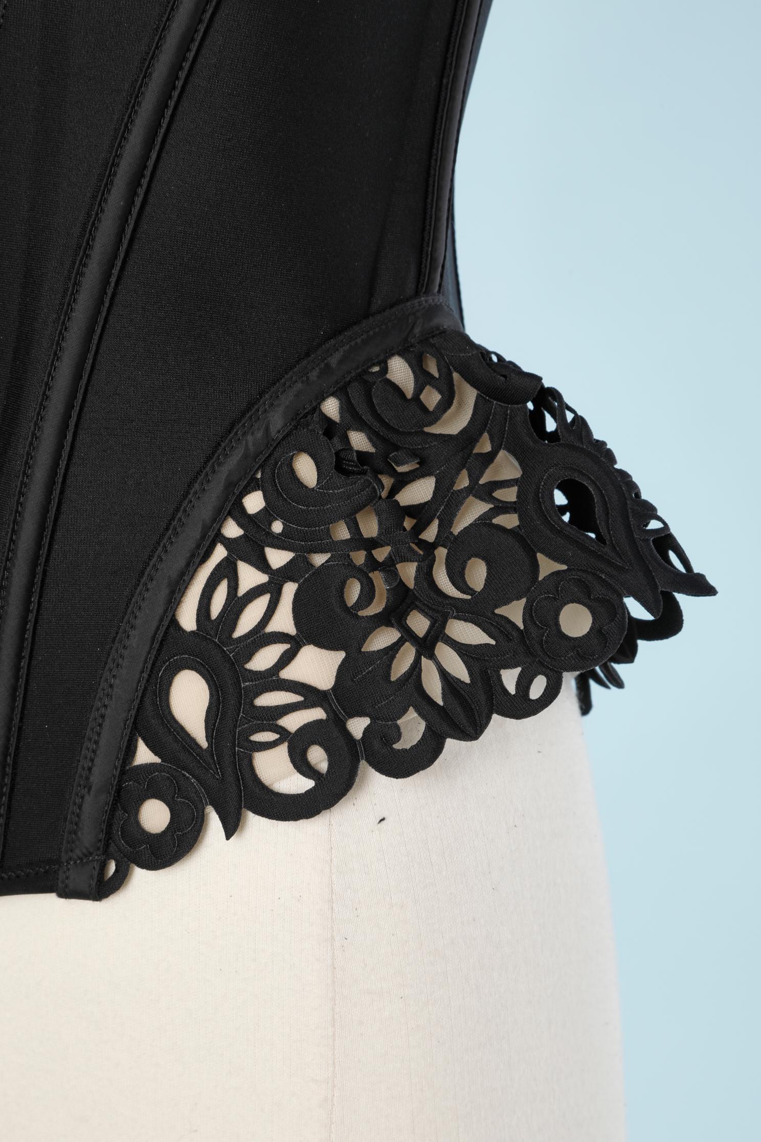De las mujeres Bustier de neopreno negro con corte lazer 