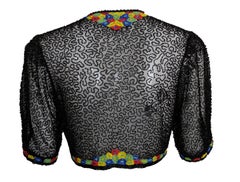 Black Net Deco Beaded Bolero, 1930s