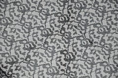 Black Netted "Baby Floral" Accented With Small Scallop Edges Scarf