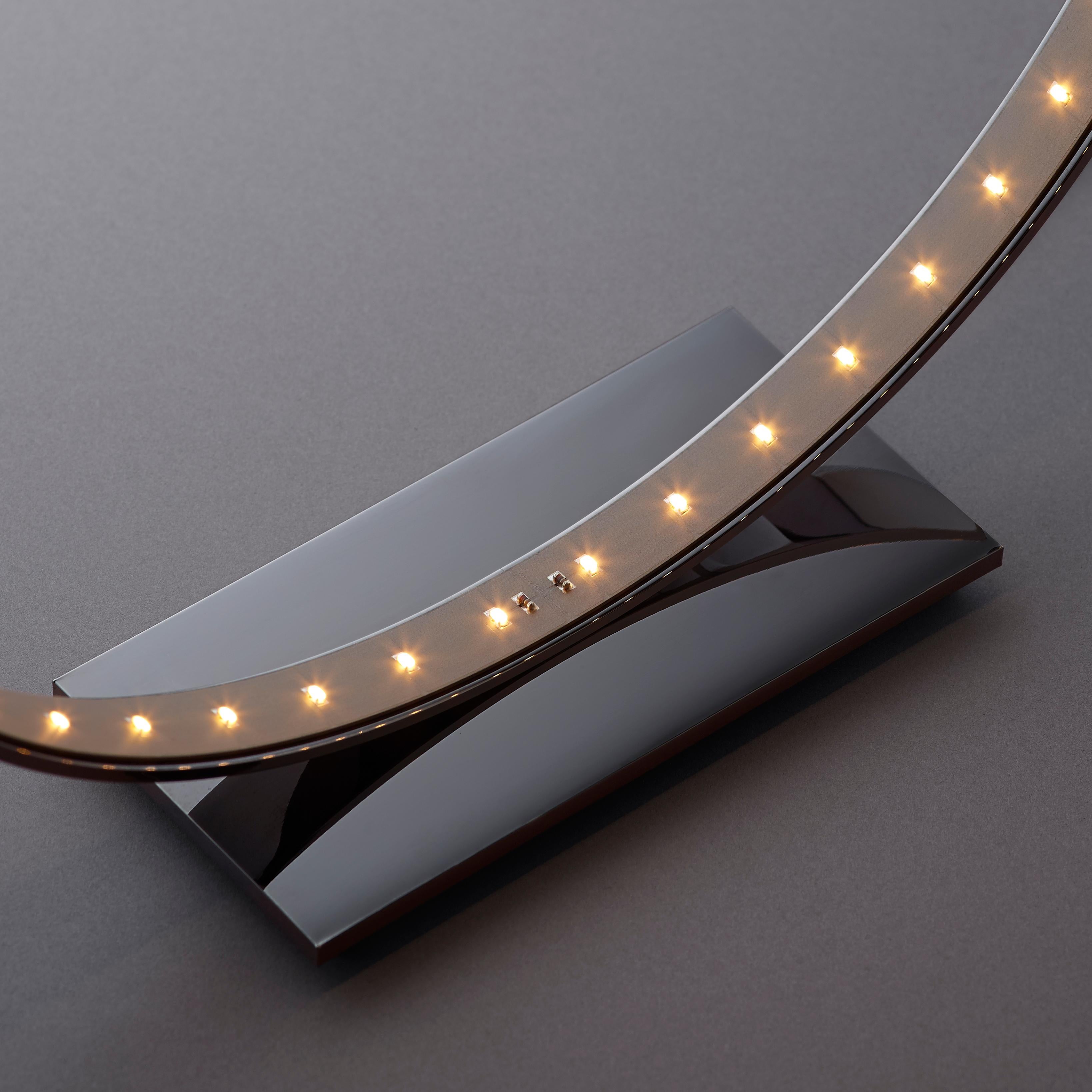 French Black Nickel Micro Table Lamp by Le Deun Luminaires For Sale