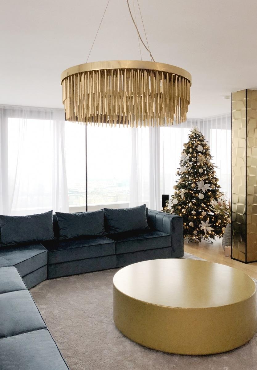 Fatto a mano Lampadario con frange in nichel nero con design Art Deco in vendita