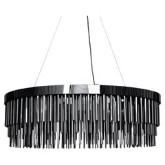 Black Nickel Fringes Chandelier with Art Deco Design