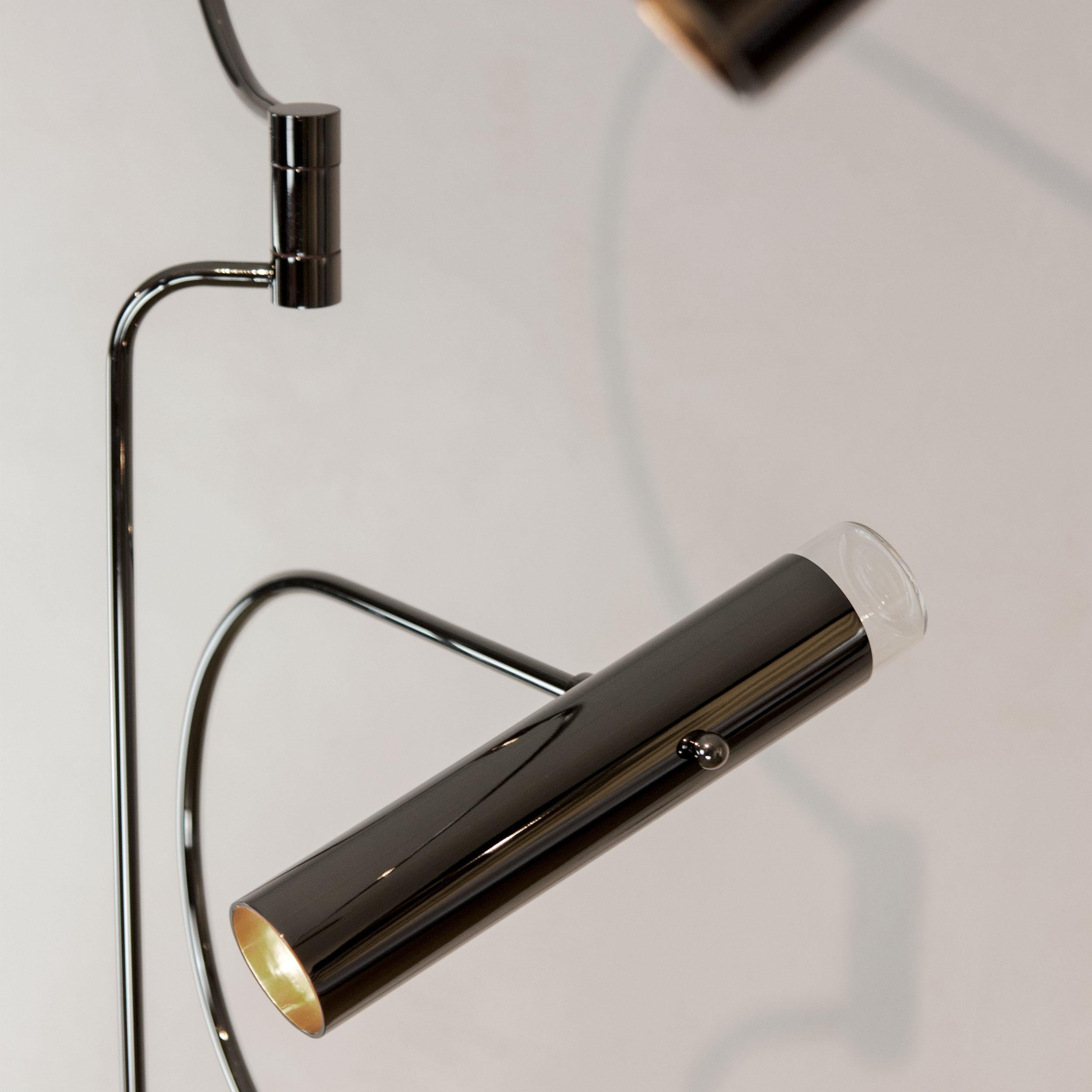 Italiano Lampada da terra Southside in nichel nero di Andrea Bonini in vendita