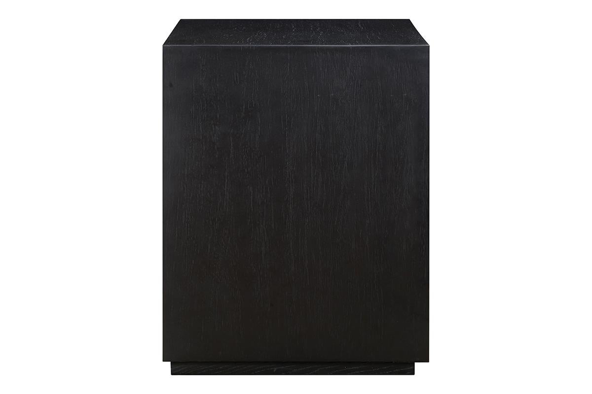 Hand-Crafted  Black Night Table - Minimalistic Smart Storage  For Sale