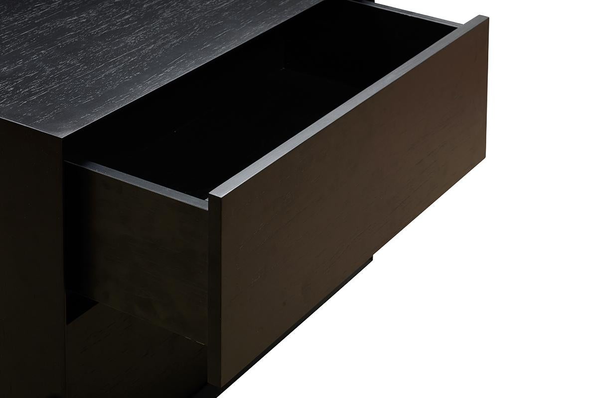Contemporary  Black Night Table - Minimalistic Smart Storage  For Sale