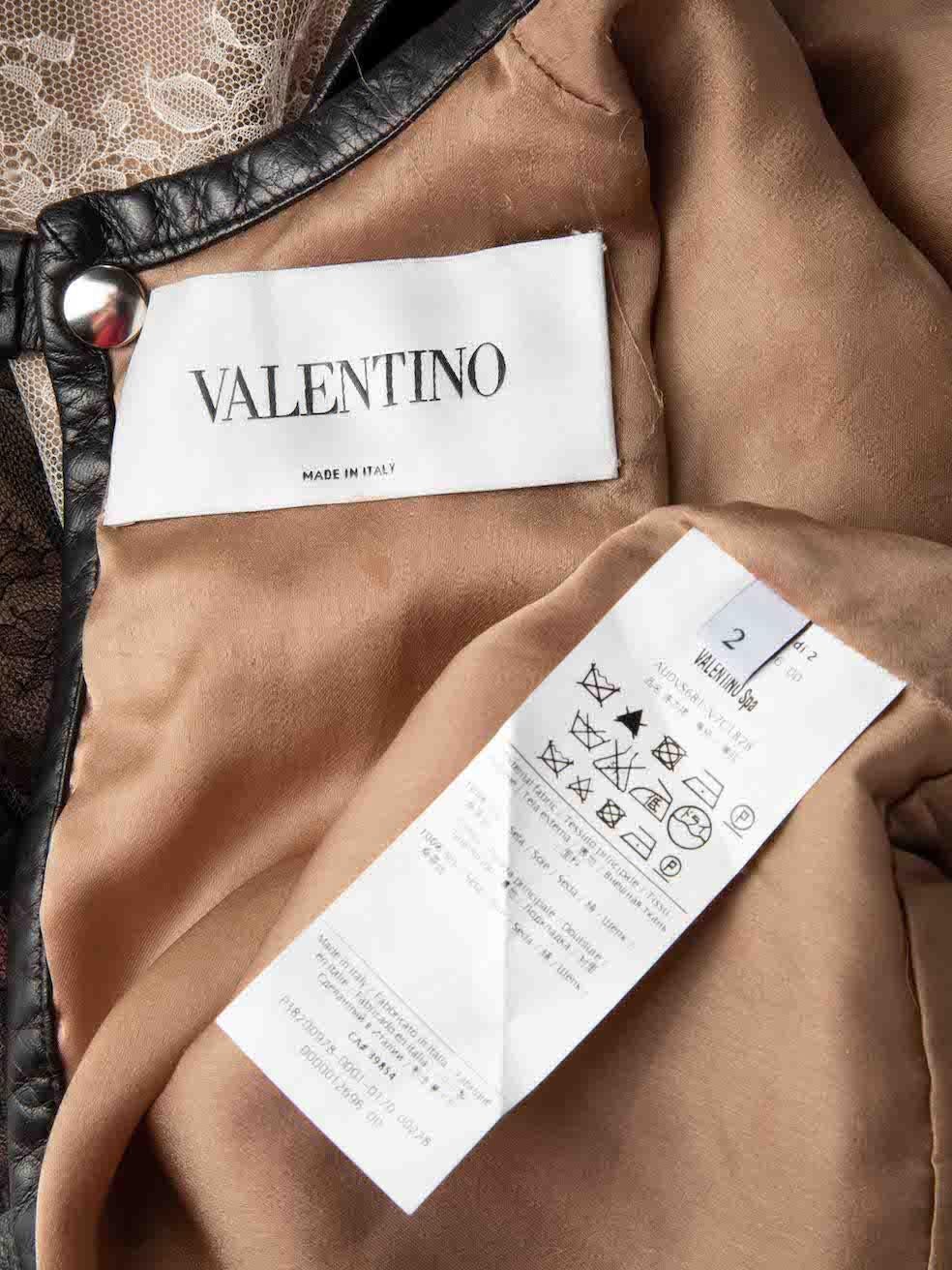 Valentino - Robe courte en dentelle noire et chair, taille XS 2