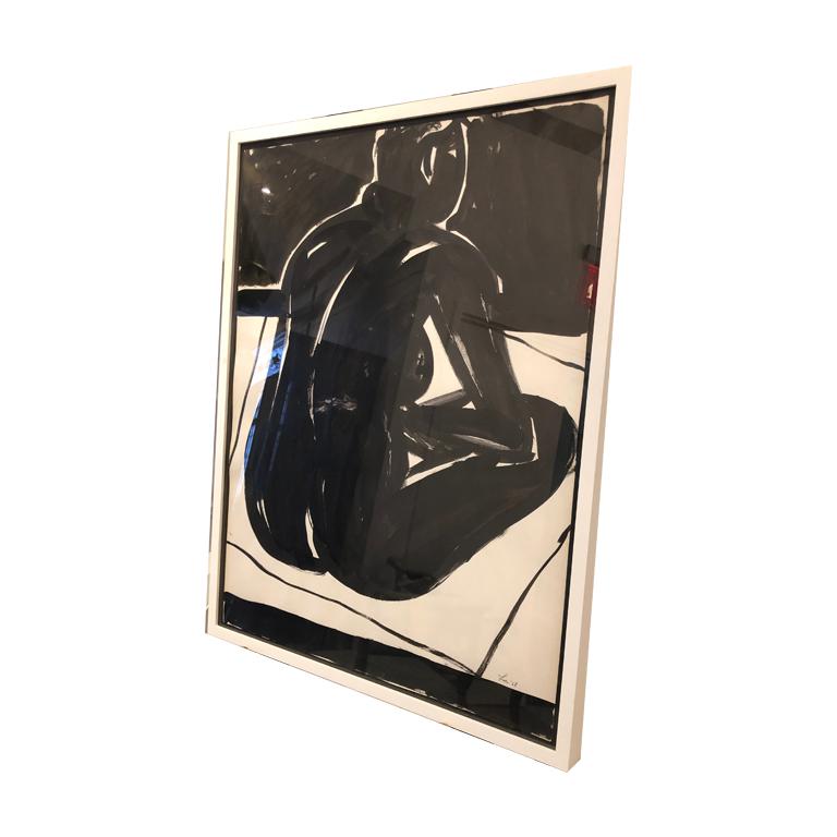 Américain Œuvre d'art à l'encre noire nue de Michael Loew en vente