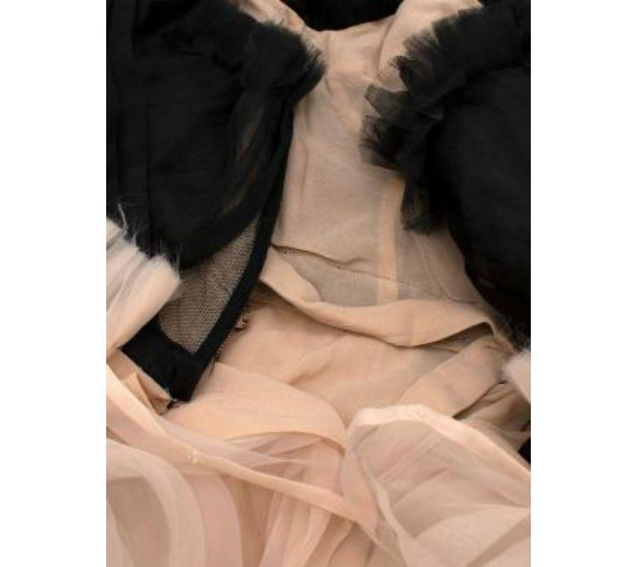 Beige Black & nude silk tulle bustier dress For Sale