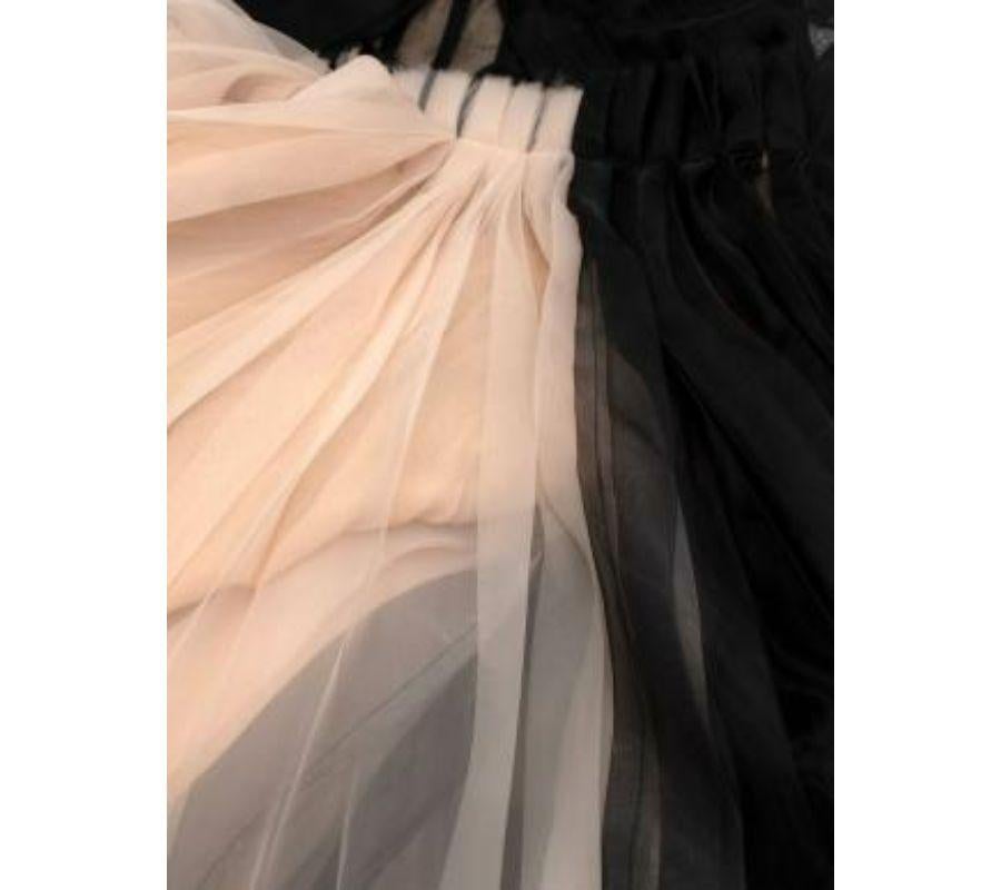 Women's Black & nude silk tulle bustier dress For Sale