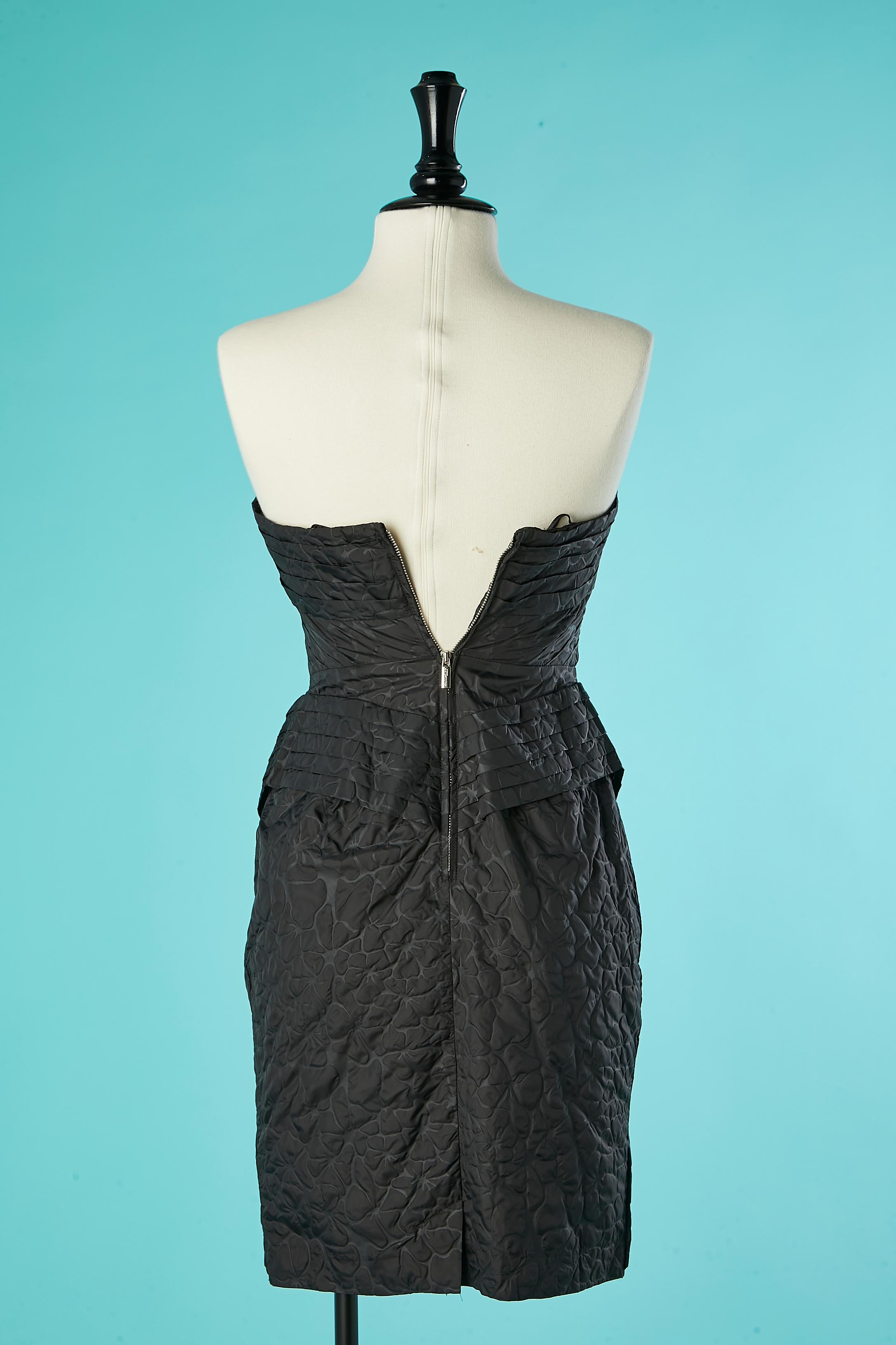Black nylon bustier dress with flowers pattern Jean-Paul Gaultier for Target  For Sale 2