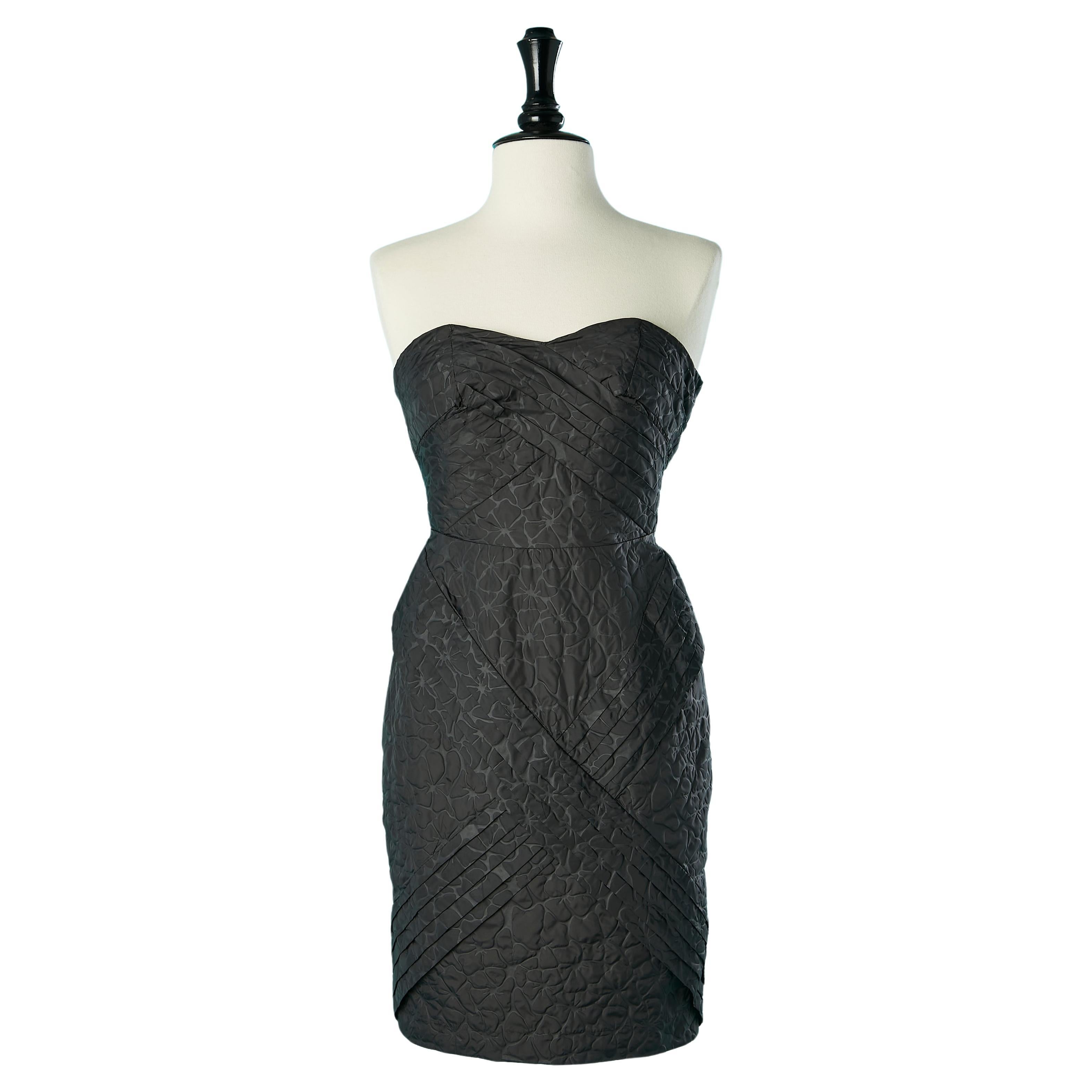 Black nylon bustier dress with flowers pattern Jean-Paul Gaultier for Target  For Sale