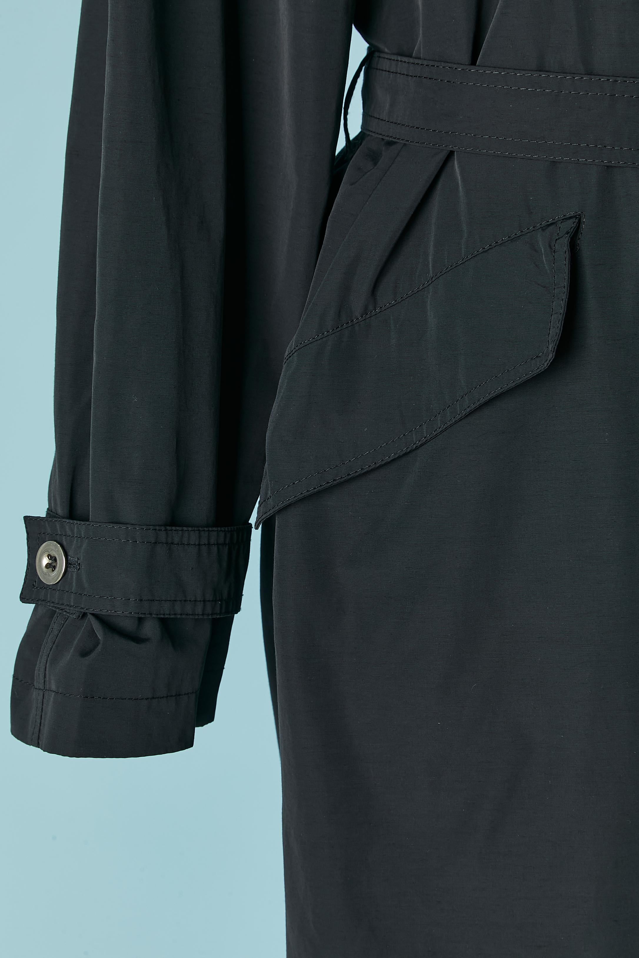 Women's or Men's Black nylon trench coat VERSACE CLASSIC V2 For Sale
