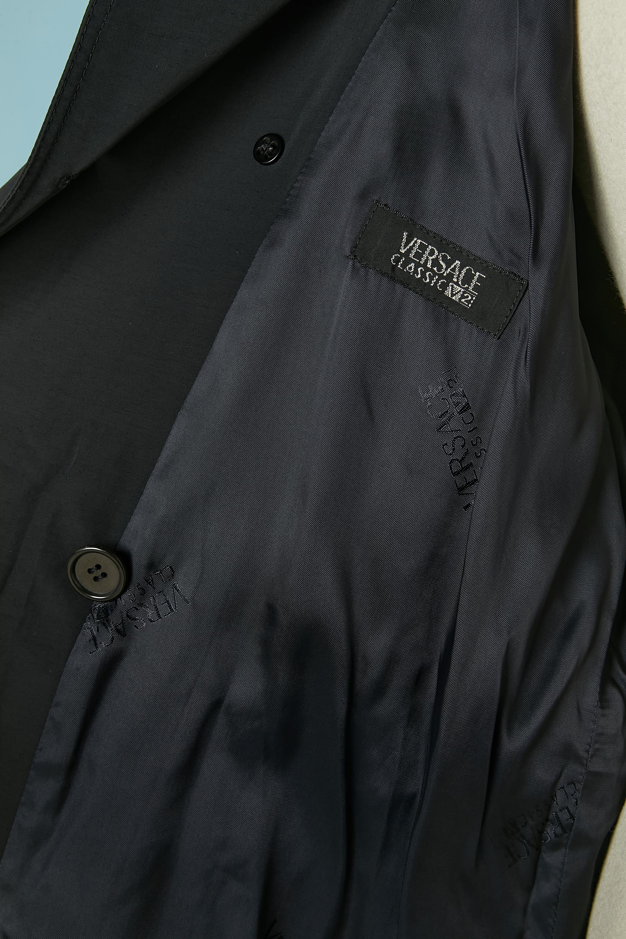 Black nylon trench coat VERSACE CLASSIC V2 For Sale 3