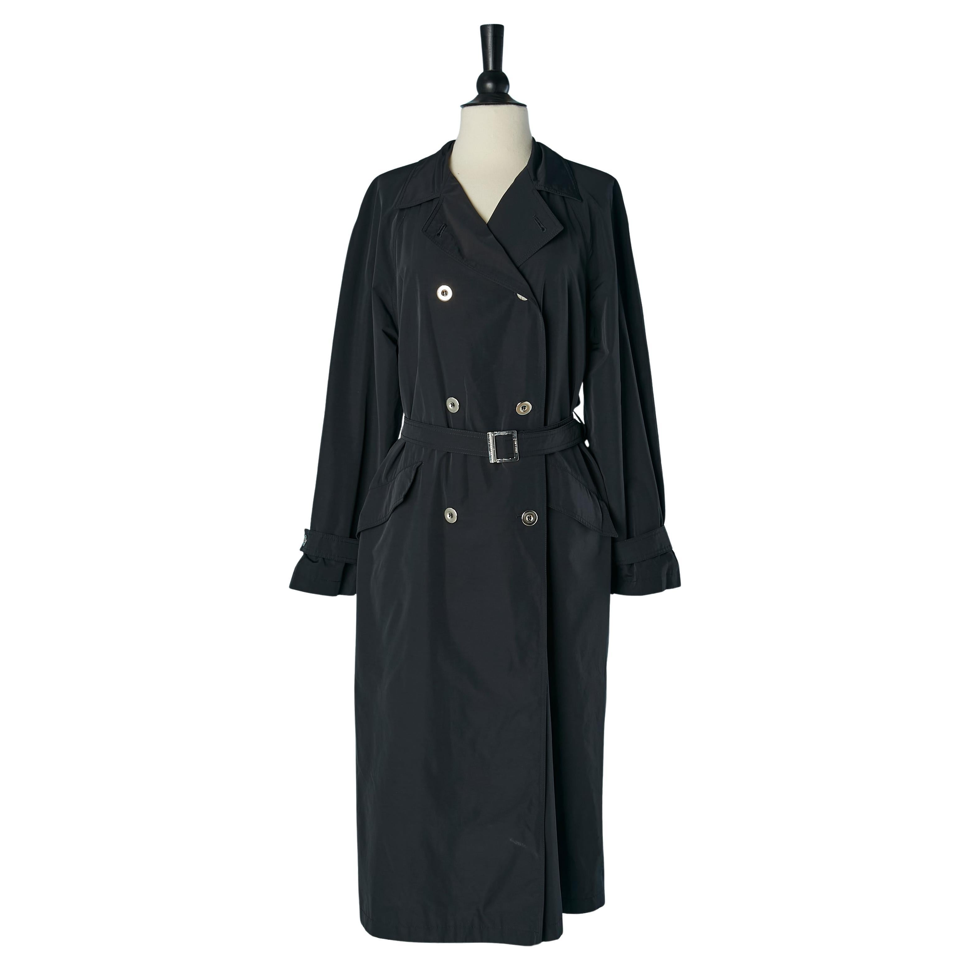 Black nylon trench coat VERSACE CLASSIC V2 For Sale