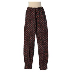 Black nylon trouser with red LV Monogram print LOUIS VUITTON