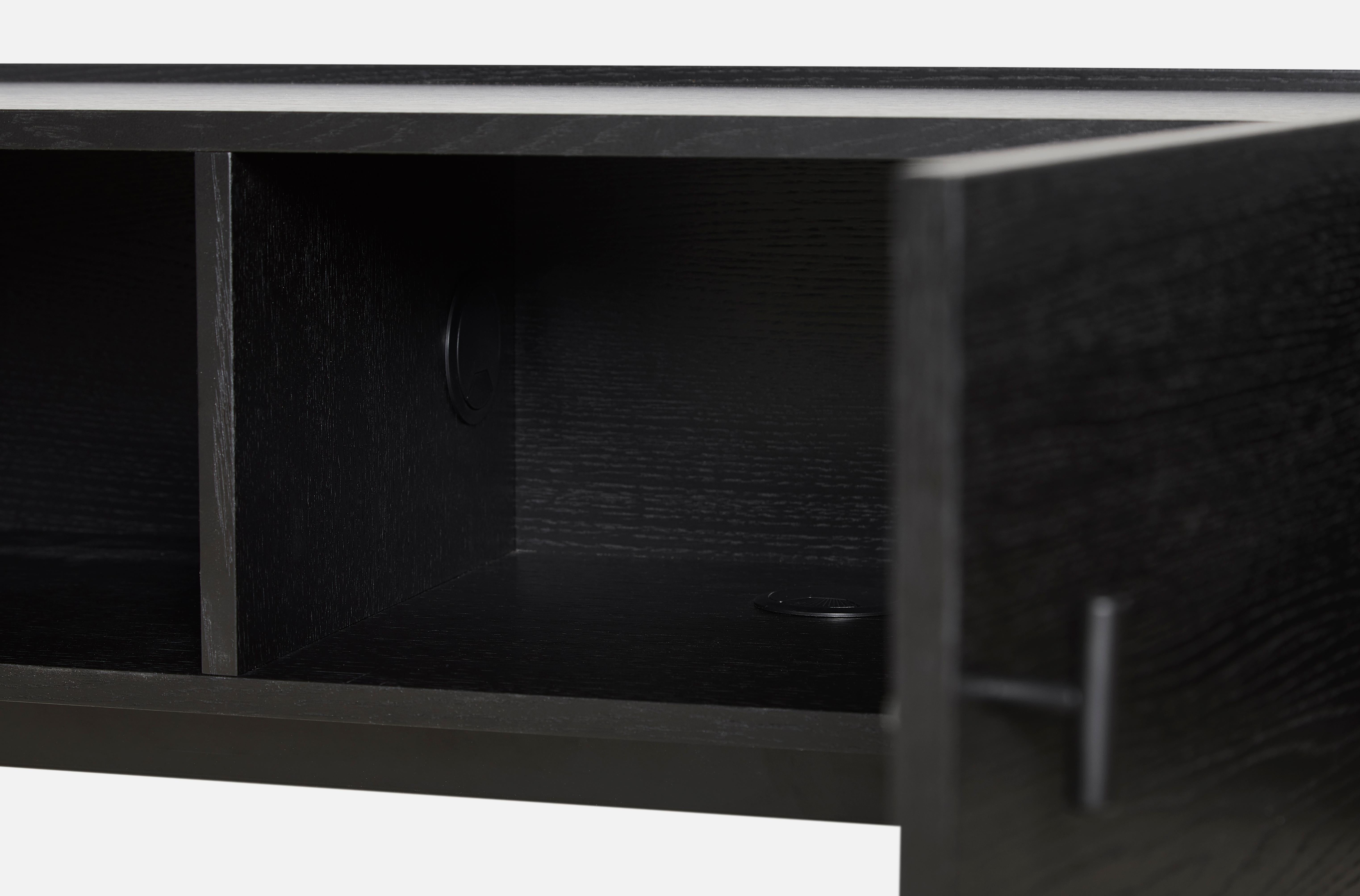 Danish Black Oak Array Low Sideboard 150 by Says Who For Sale