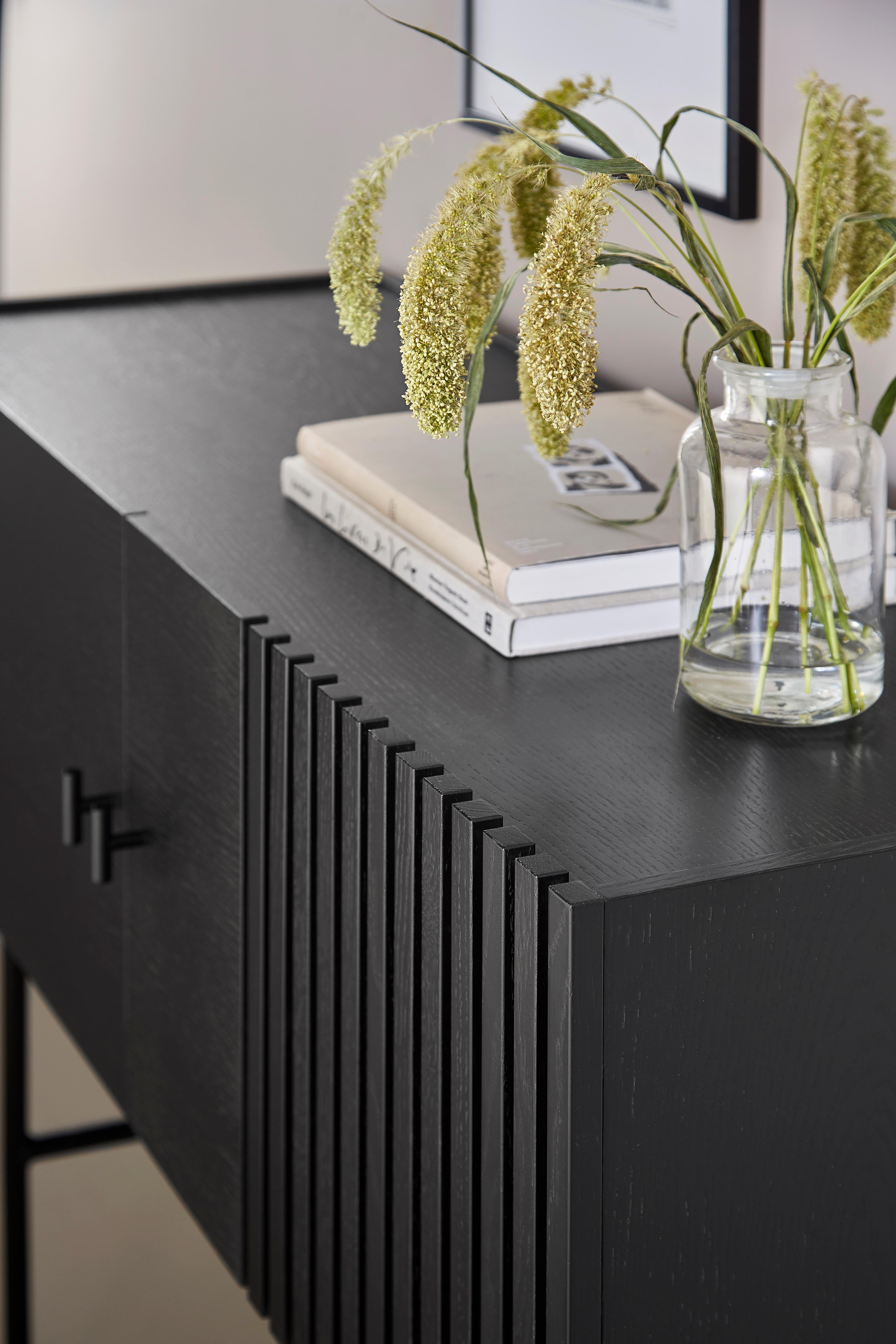 Metal Black Oak Array Sideboard 120 by Says Who For Sale