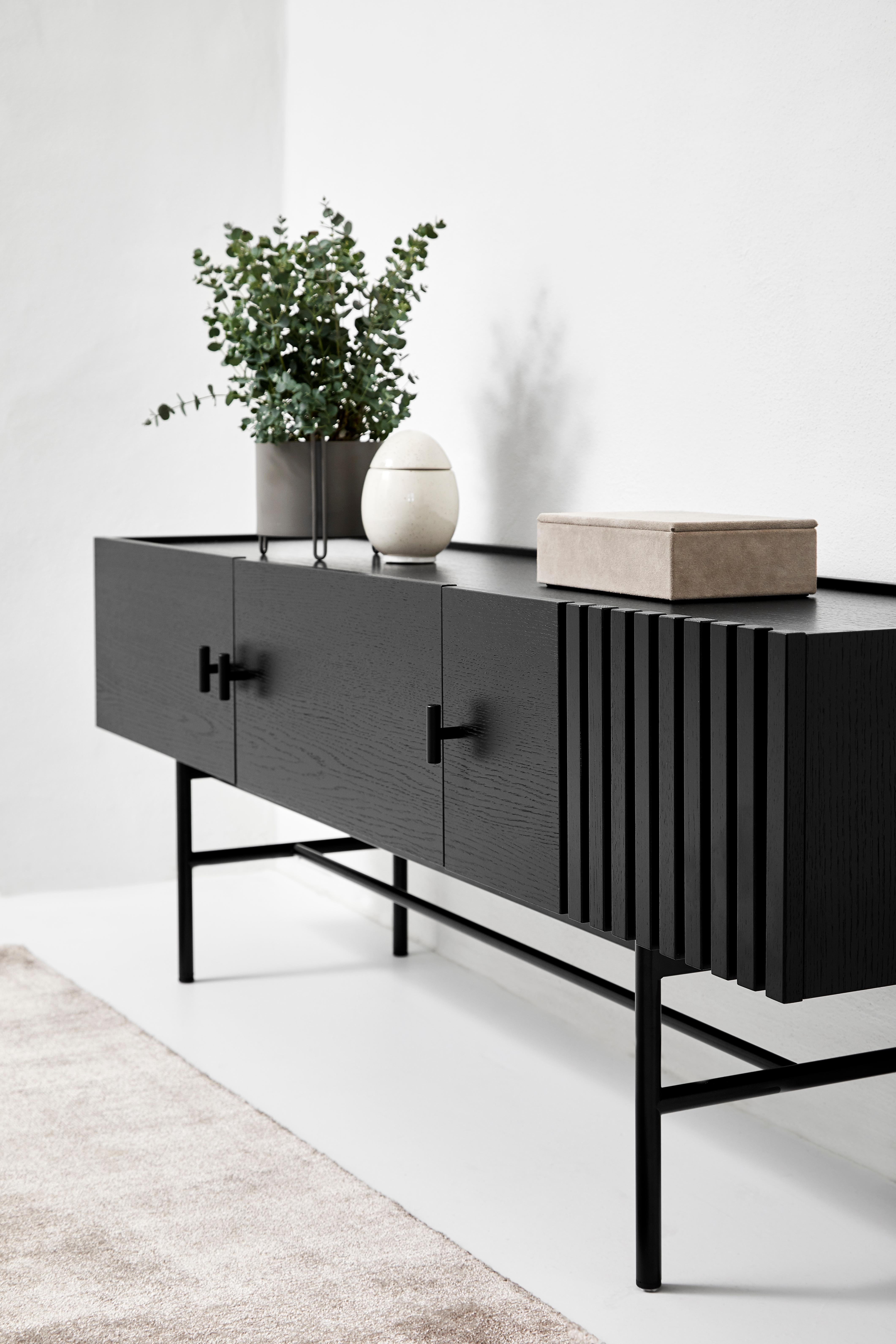 Metal Black Oak Array Sideboard 180 by Says Who For Sale