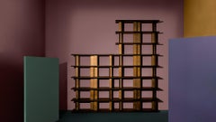 Black Oak Brass Modular Bookshelf Reana by Oliver T. Wall for Delvis Unlimited