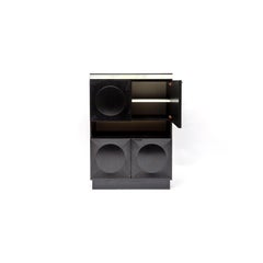 Black Oak Brutalist Bar Cabinet, 1970s