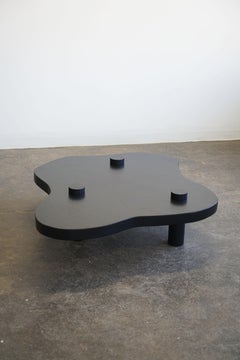 Black Oak cloud freeform organic modern coffee table, minimalist design
