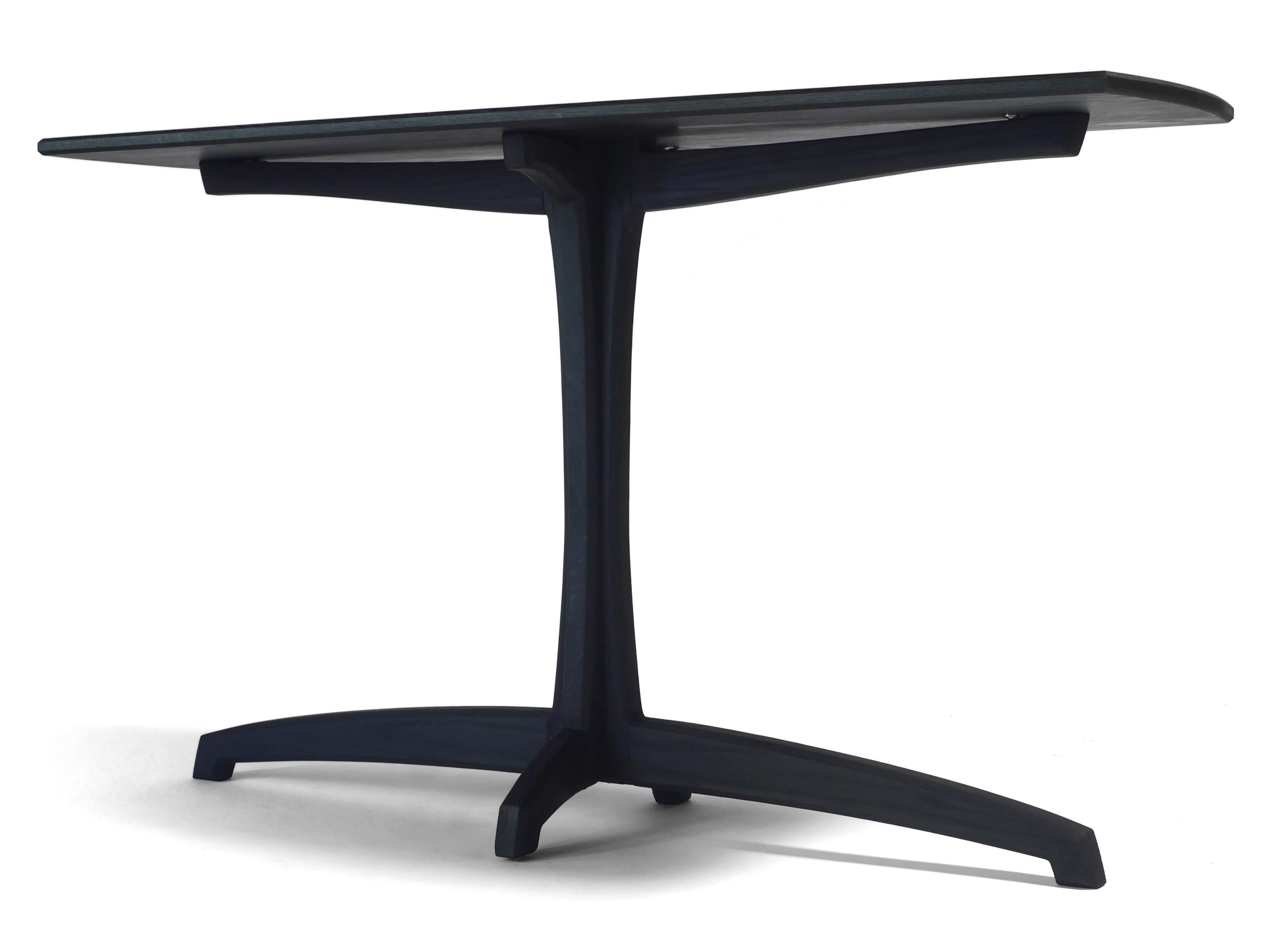 Moderne Table console en chêne noir, Table d'entrée contemporaine à piédestal par Arid en vente