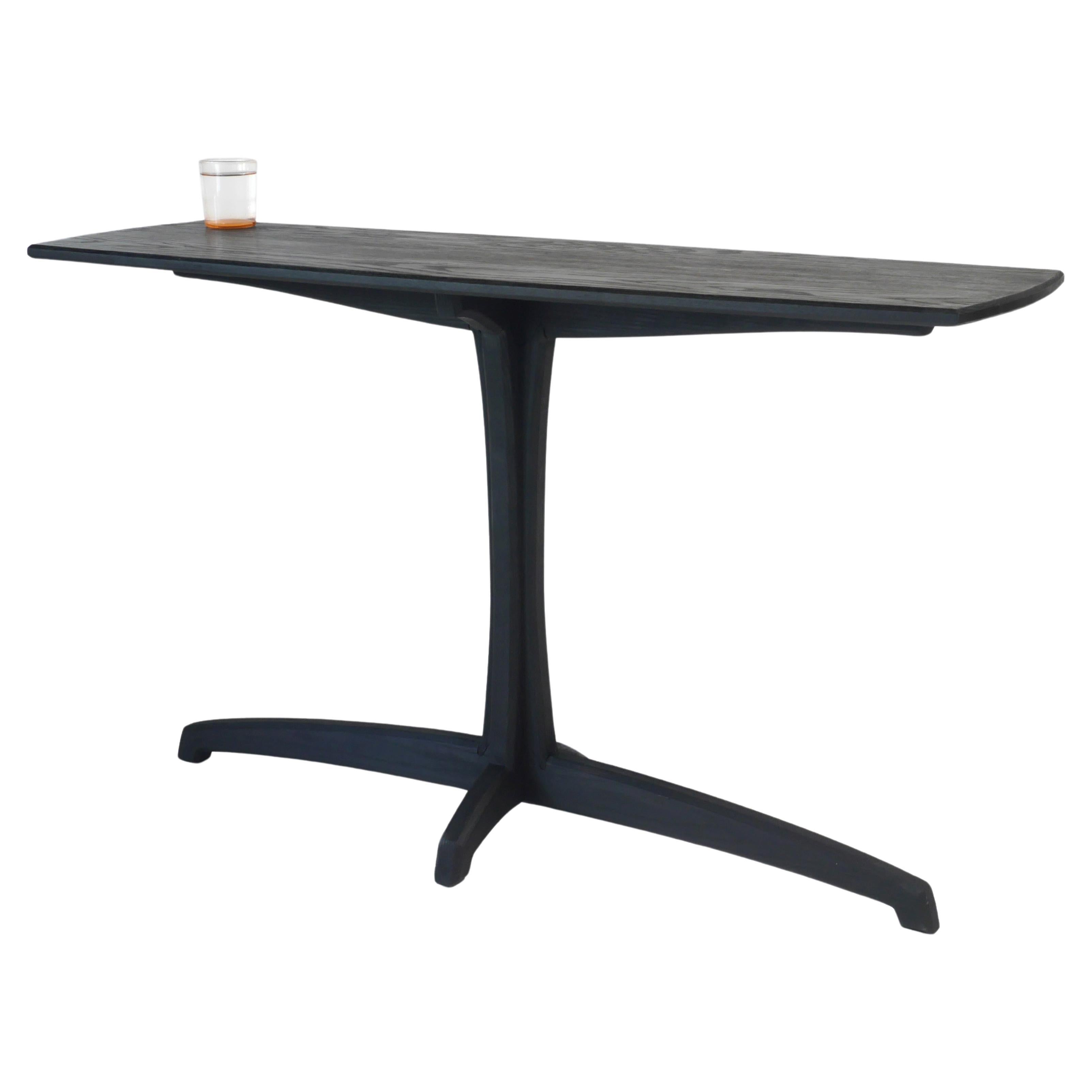 Table console en chêne noir, Table d'entrée contemporaine à piédestal par Arid en vente