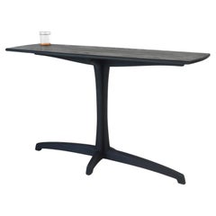 Table console en chêne noir, Table d'entrée contemporaine à piédestal par Arid