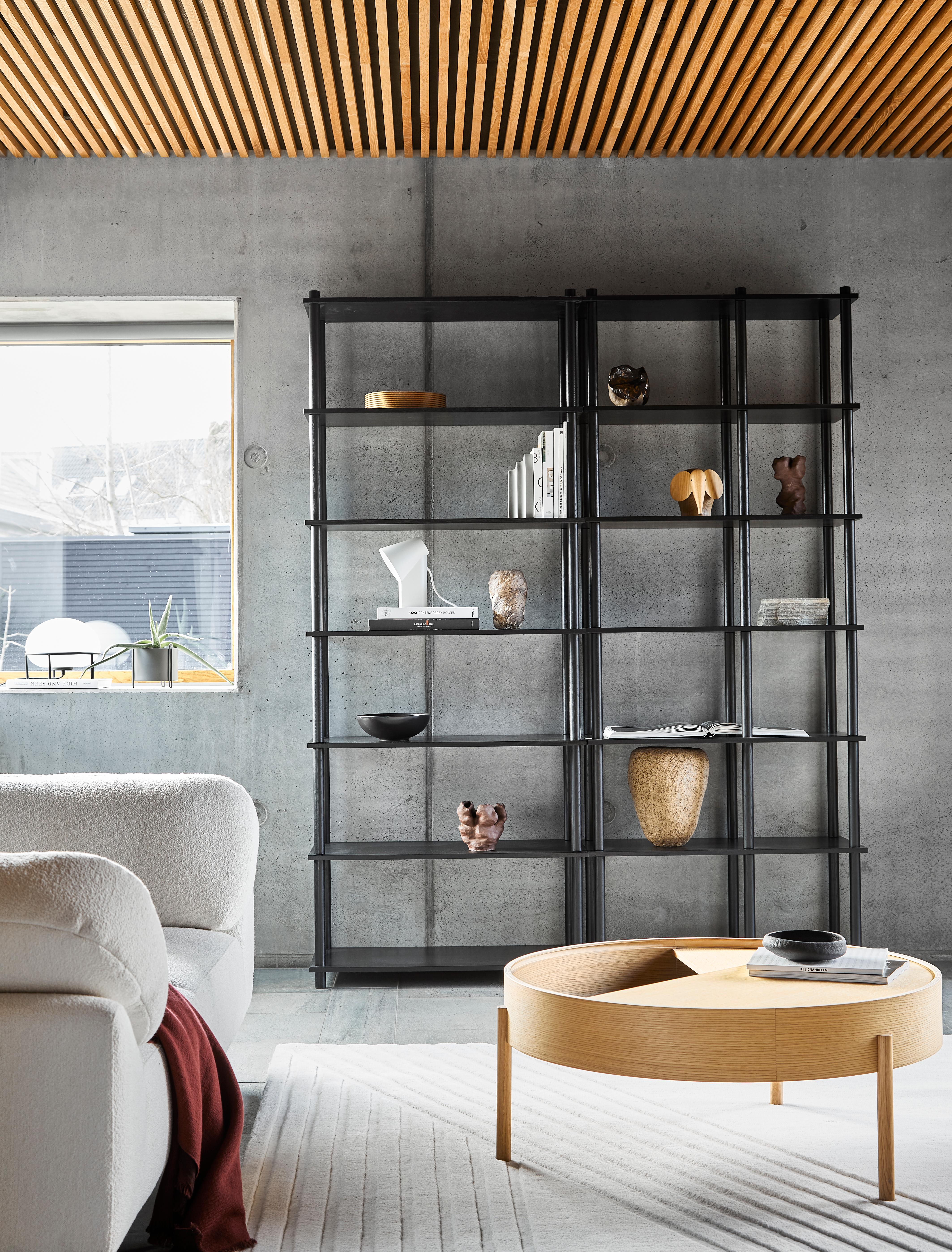 Contemporary Black Oak Elevate Shelving I by Camilla Akersveen and Christopher Konings For Sale