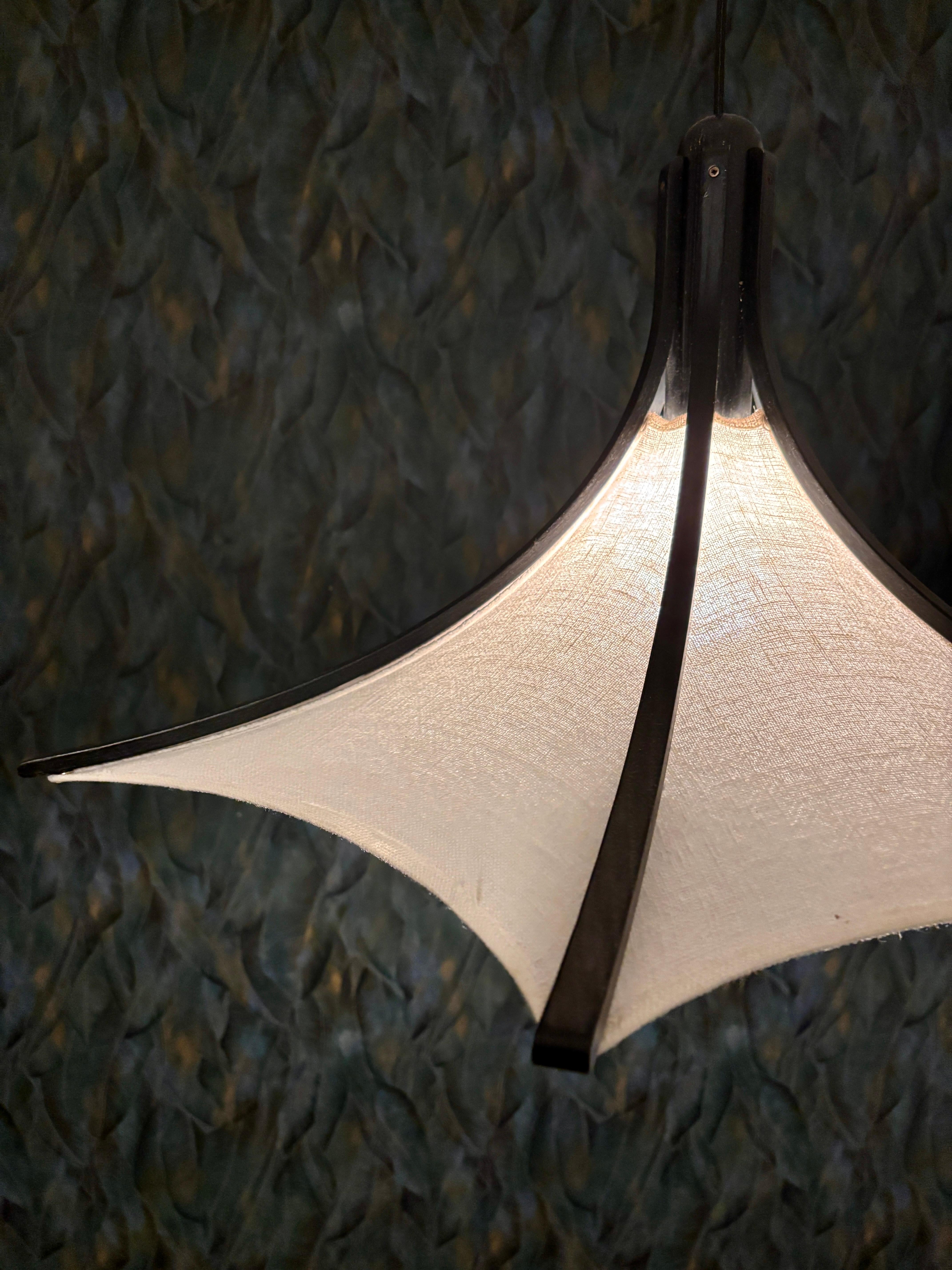 Metà XX secolo Lampada a sospensione in Oak nero di Domus in vendita