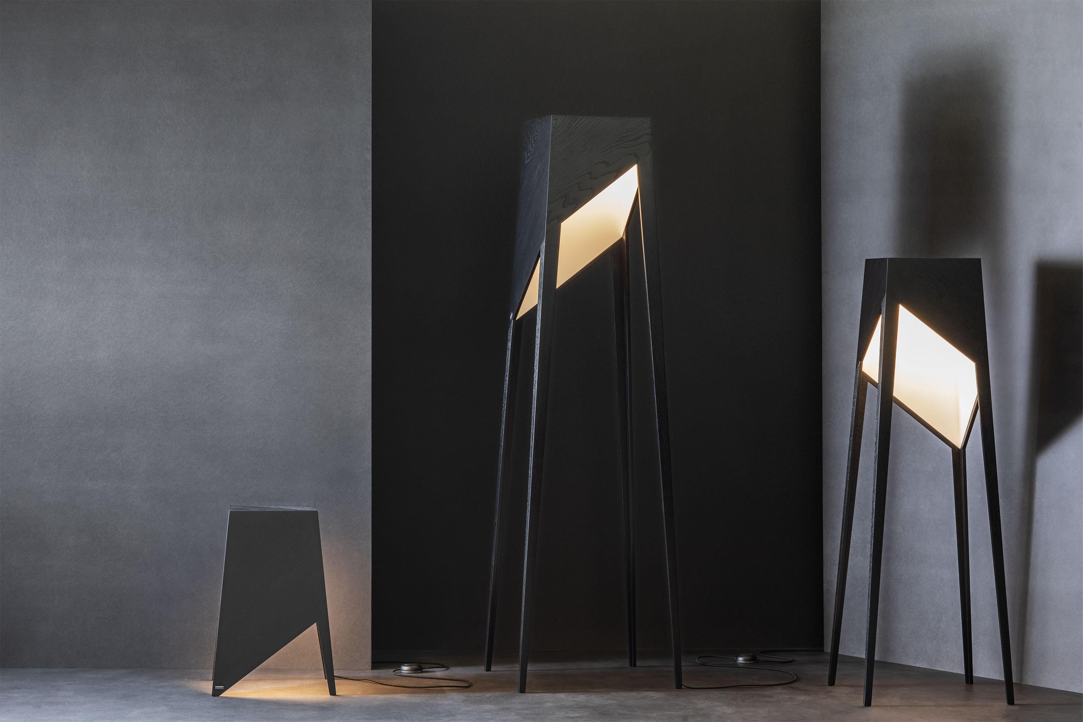Black Oak Luise Floor Lamp by Matthias Scherzinger In New Condition For Sale In Geneve, CH