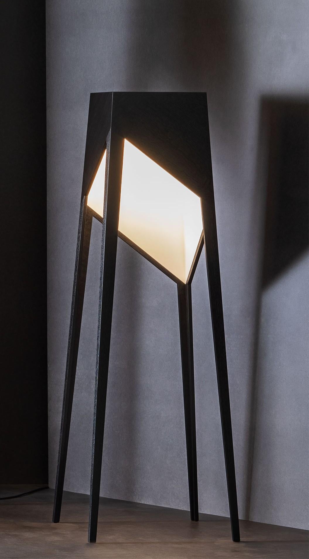 Modern Black Oak Luise Little Floor Lamp by Matthias Scherzinger