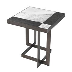 Black Oak Marble Side Table