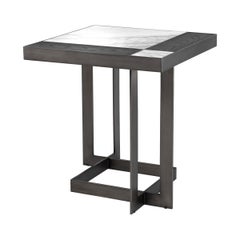 Black Oak Marble Side Table