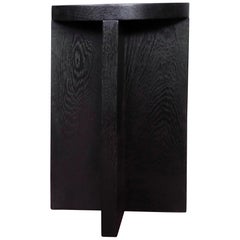 Blackened Ash Round Top Foundation Side Table / Stool