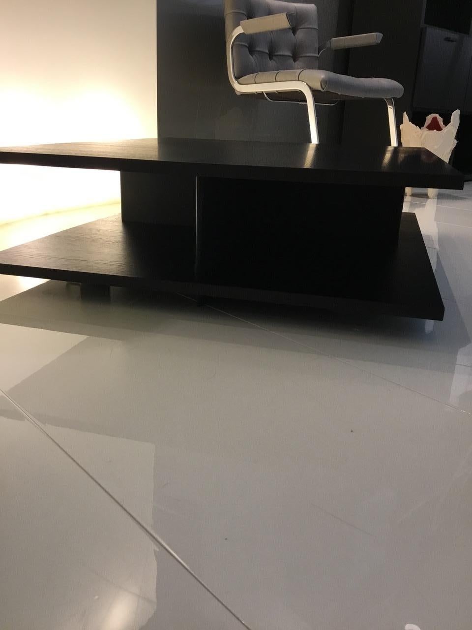 Black Oak Veneer Rectangular Coffee Table by De Sede at 1stDibs black coffee table rectangle