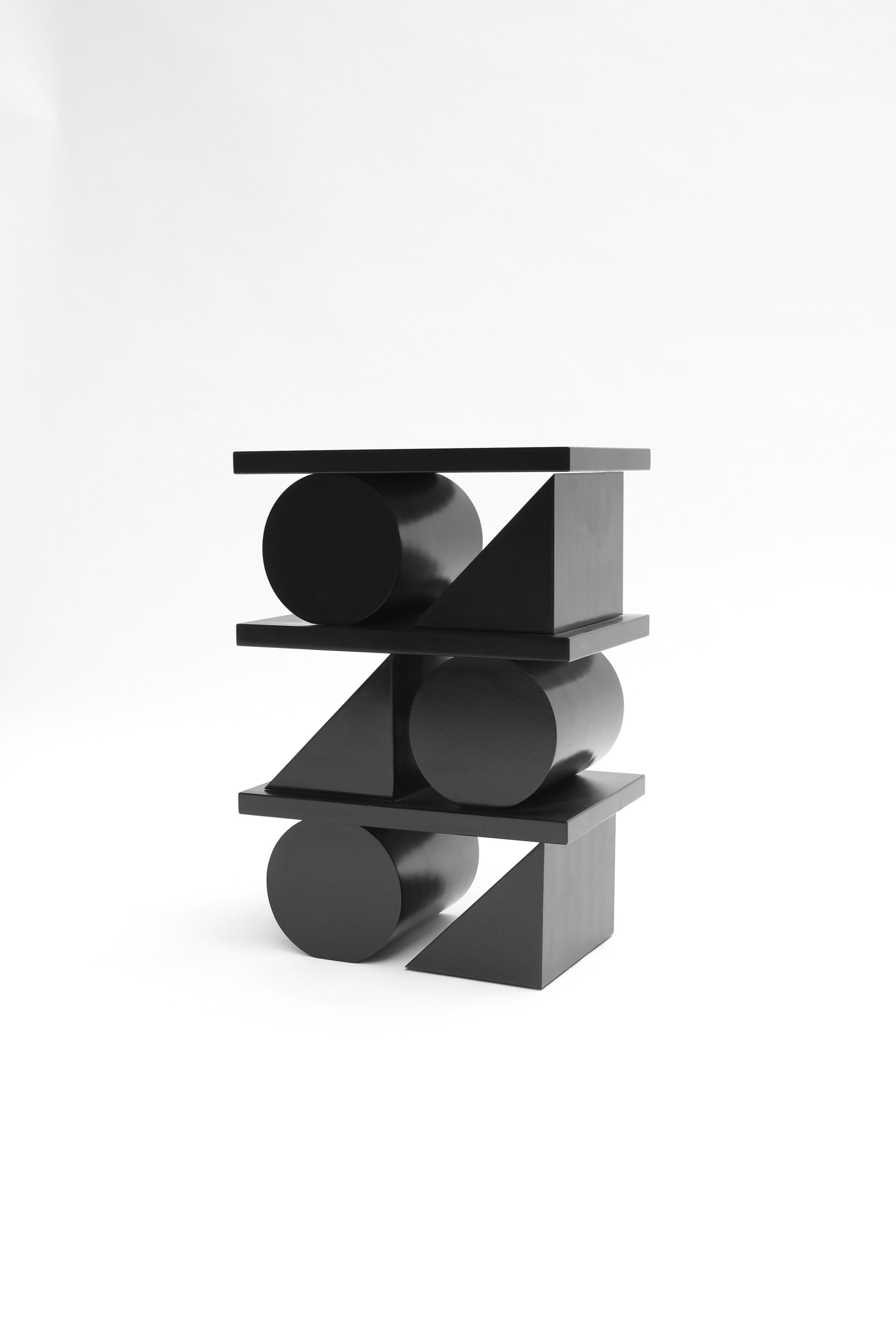 X4 is an ongoing series of simple graphic forms that create timeless and enduring designs. The handcrafted wooden pieces sit somewhere between furniture, objects and sculpture. The contrast of the minimalistic shapes and traditional craft goes