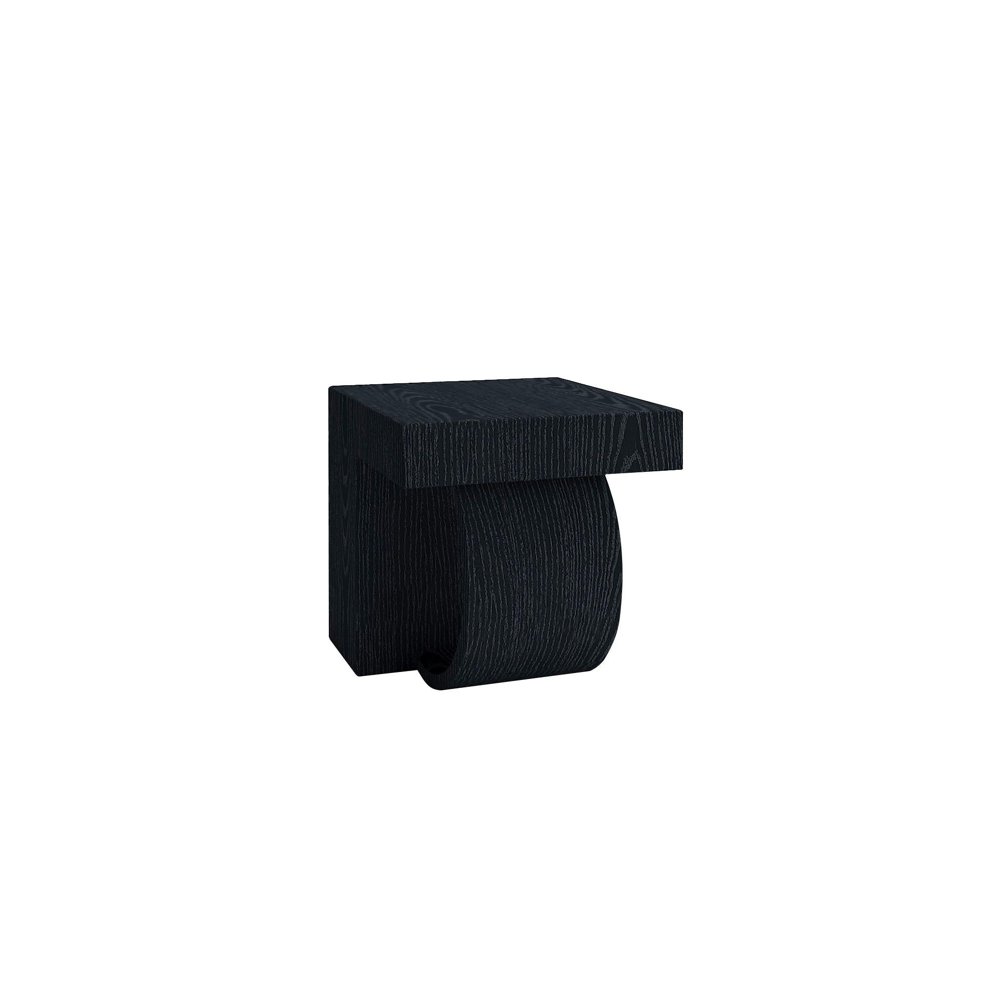 Table basse moderne en bois d'Oak Oak noir en vente 2
